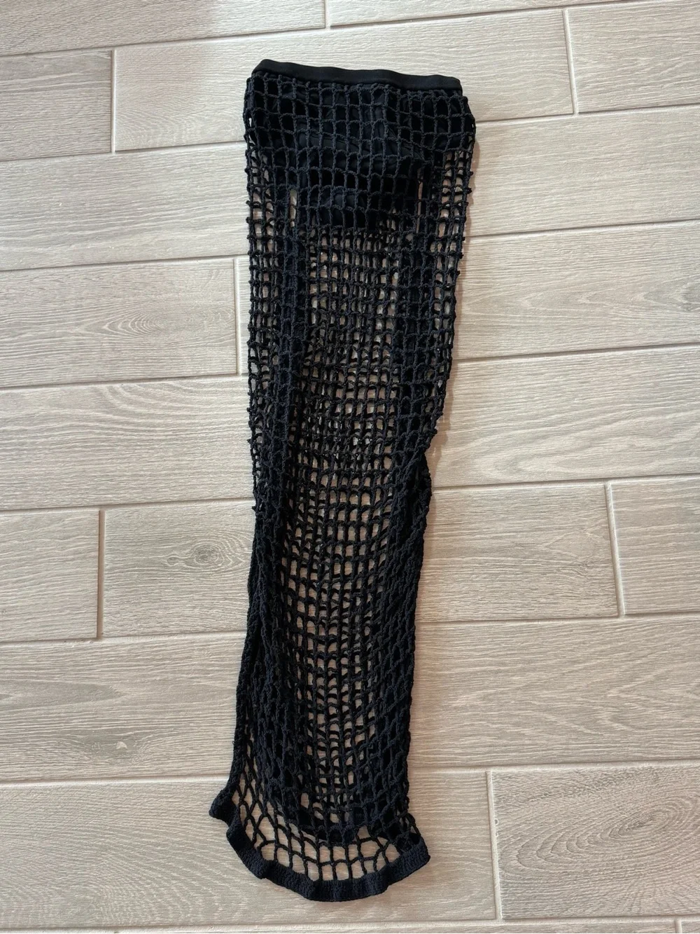 DION LEE Crochet Black Maxi Skirt Size XS VGUC
